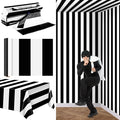 Kochorie 100 Ft x 54 Inch Black & White Striped Tablecloth Roll by Kochorie