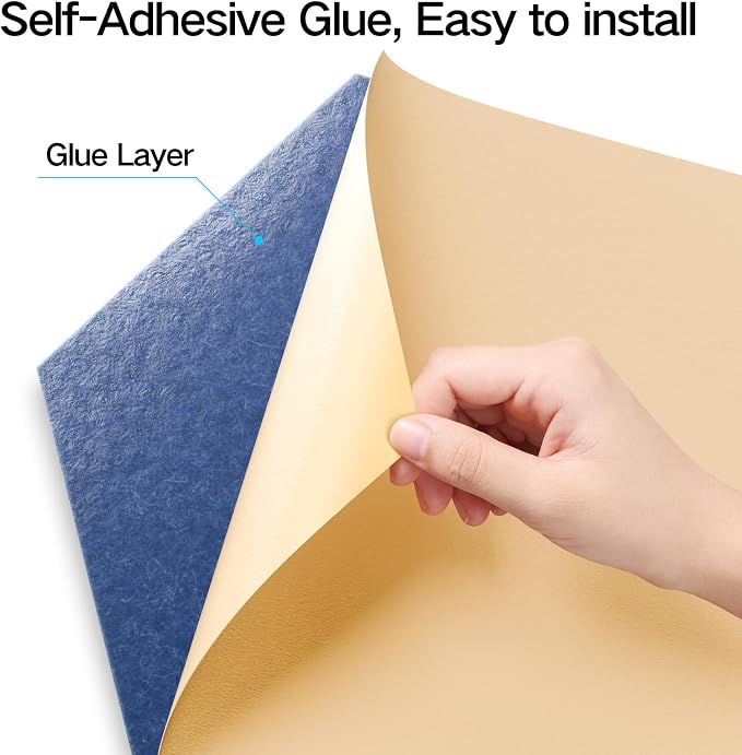 22 Pack Self-Adhesive Acoustic Panels 12" X 10" X 0.4" - Image 2