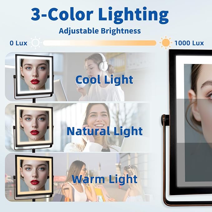 Ruacq Rechargeable Wall Mounted Makeup Mirror - Image 6