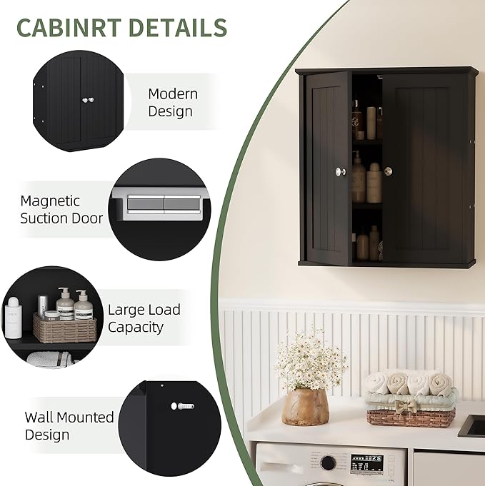 Bathroom Wall Cabinet, Bathroom Cabinet Wall Mount, Over Toilet Space Saver - Image 6