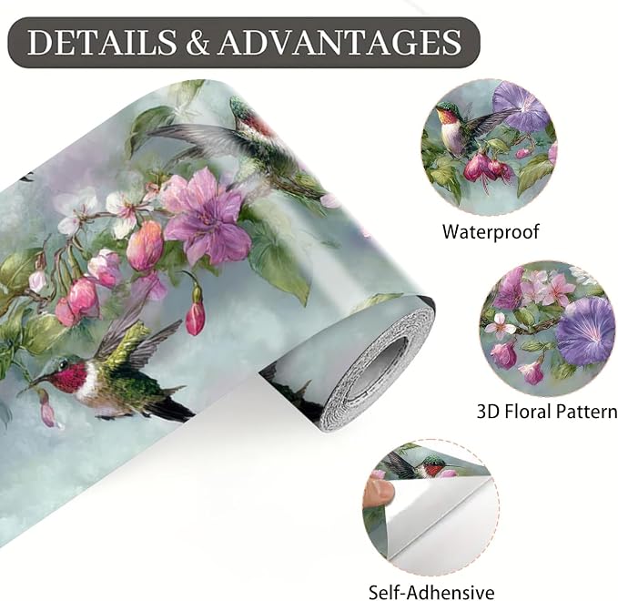 Morning Glory Wallpaper Border 196x4 Inch Removable Wall Border Peel and Stick - Image 8