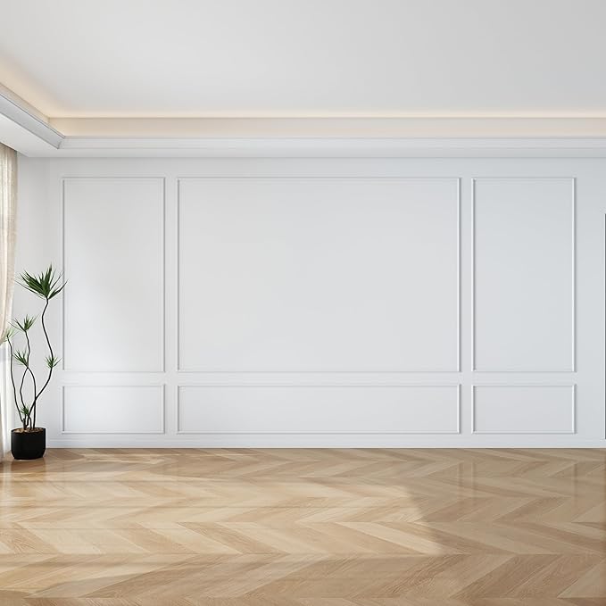 Pangda Peel and Stick Wall Molding Kit, 3D Premade Accent Molding Wainscoting by Pangda