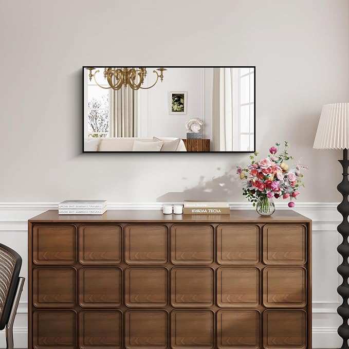 KOCUUY Black Bathroom Mirror, 20x40 Inch Rectangle Mirror - Image 2