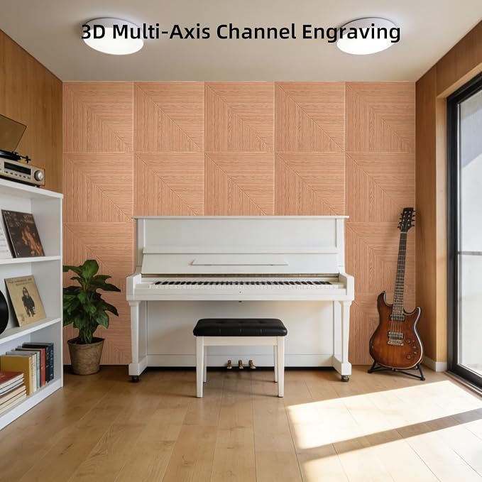 6 PCS Acoustical Wall Panels，23.6 x 23.6 Inch Self-adhesive Sound Absorbing - Image 2