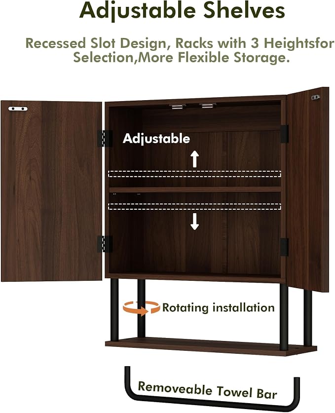 RUSTOWN Fluted Bathroom Wall Cabinet - Image 6