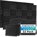 52 Pack Acoustic Foam Panels, High Density Acoustic Panels Sound Absorbing by Knightsacoustic