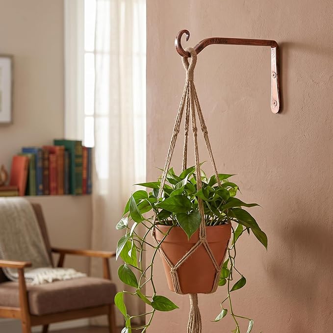 FEED GARDEN 2 Pack 10 Inch Hanging Plant Bracket Wall Hooks Decorative Plant - Image 2