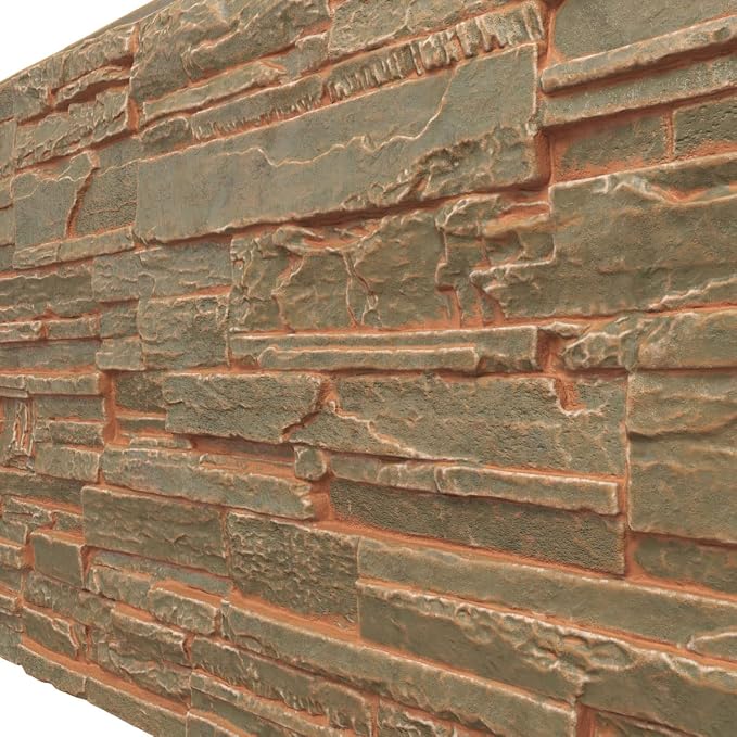 EverStone Cascade Faux Stone Panel, 48 5/8"W x 24 3/4"H x 1 1/4"D, Iron Mill - Image 7