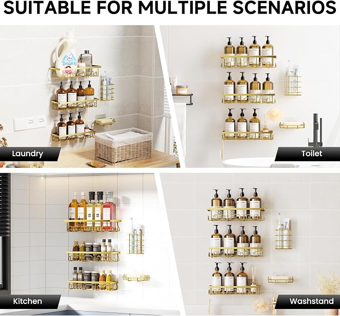 Shower Caddy, 5 Pack Shower Shelves - Image 8