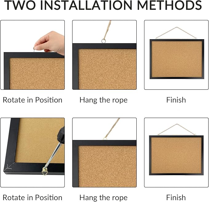GDMINLO Black Cork Bulletin Board, 17.7 X 13.3 inches - Image 5