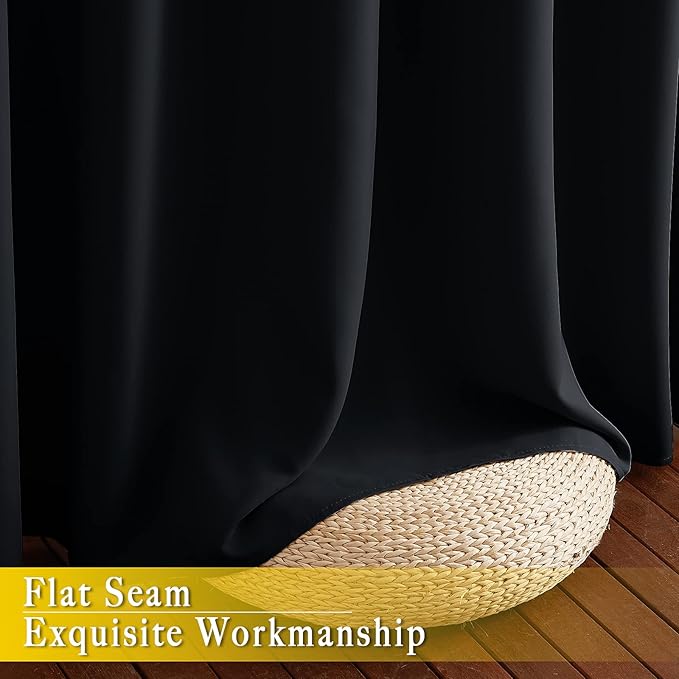 NICETOWN Black Out Sliding Door Curtain 102 inches Long, Grommet Thermal - Image 7