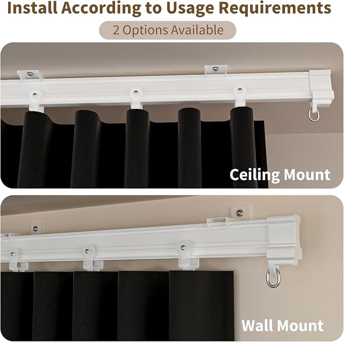 Room Divider Blackout Curtains Extra Wide Ceiling Mounted Curtains Track Sets - Image 5