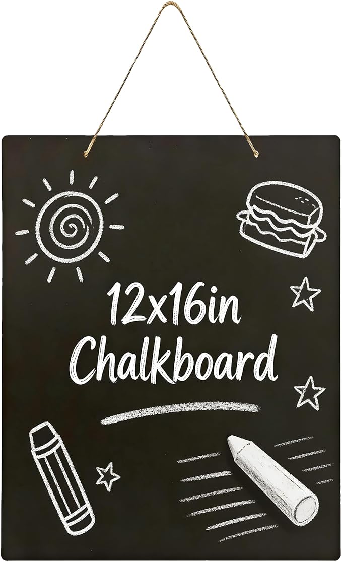 Hanging Chalkboard 12x16 Inch Double-Sided Chalkboard Sign Decorative by KOOLDE