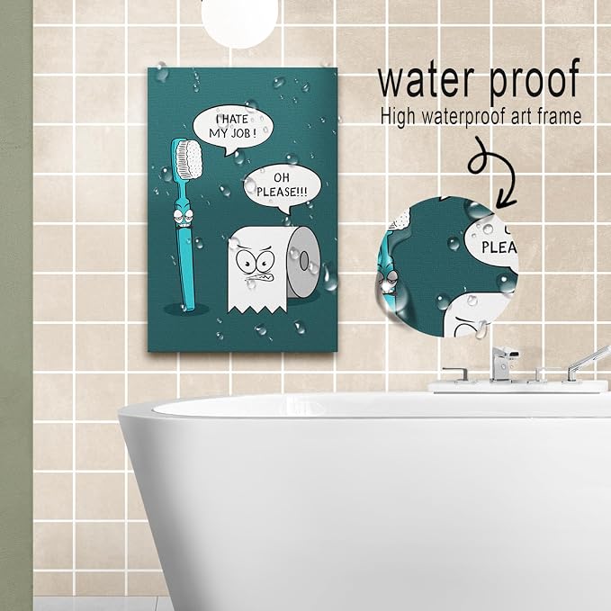 DIHSIEG Inspirational Canvas Wall Art funny bathroom wall art Print Poster - Image 4