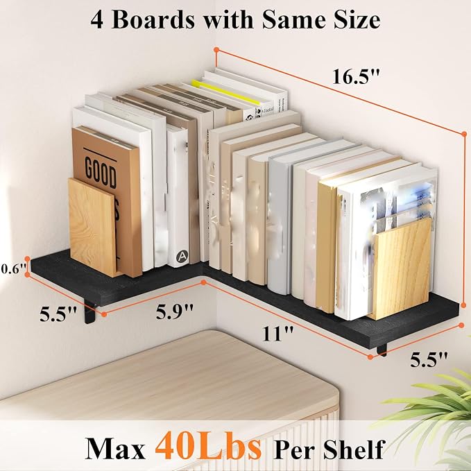 Love-KANKEI Corner Shelf Wall Mounted, Floating Wall Shelves - Image 2