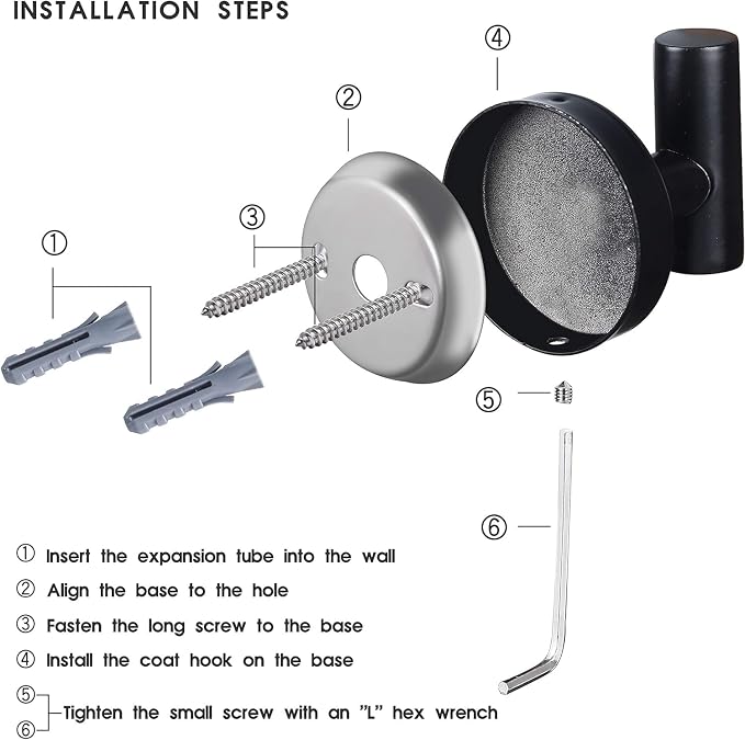 Bathroom Robe Towel Hooks Coat Matte Black Wall Hook Stainless Steel Heavy Duty - Image 3
