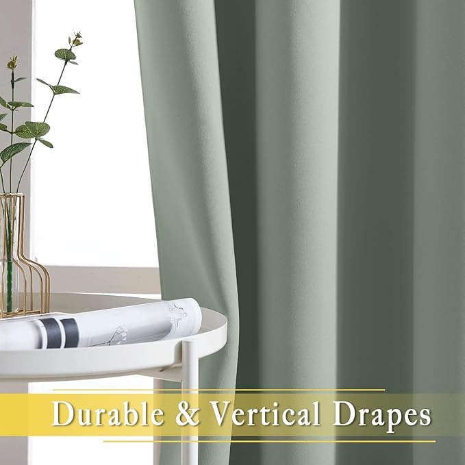 NICETOWN Sage Green Blackout Curtains - Image 6