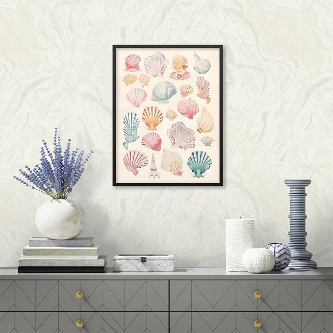 Pink Seashell Posters Coastal Cowgirl Canvas Wall Art Beach House Starfish - Image 5