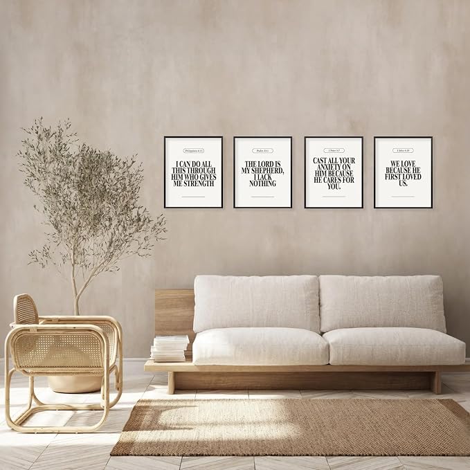 Locomiss Black and White Christian Wall Art Decor Posters, Modern Bible Verse - Image 5