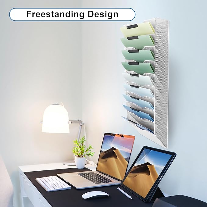 EASEPRES 10 Pocket Mesh Hanging Wall File Organizer, Wall Mounted Mail Paper - Image 7