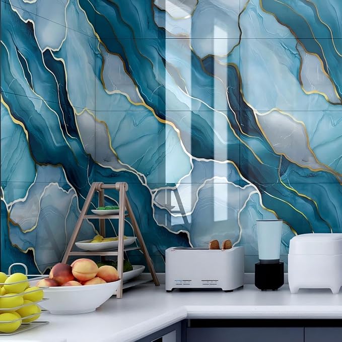 Chejiaye 10pcs Marble Peel and Stick Waterproof Wall Panels, Heat-Resistant - Image 2