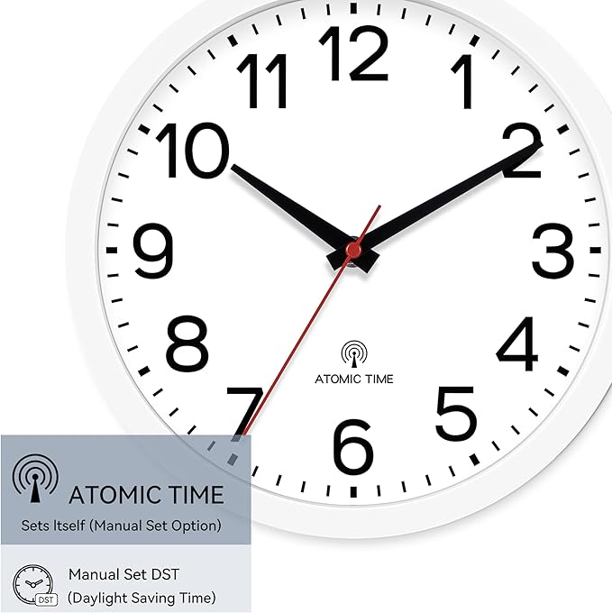 AKCISOT Atomic 10 Inch Wall Clock, Analog Indoor Battery Operated Clock - Image 5