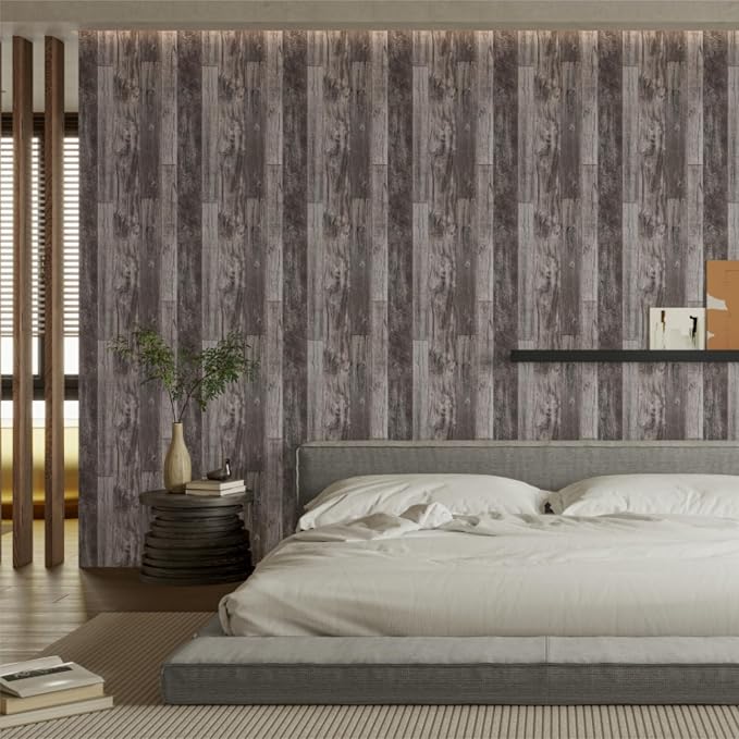 TANONE Wood Contact Paper Peel and Stick Wallpaper Gray, Self Adhesive - Image 8