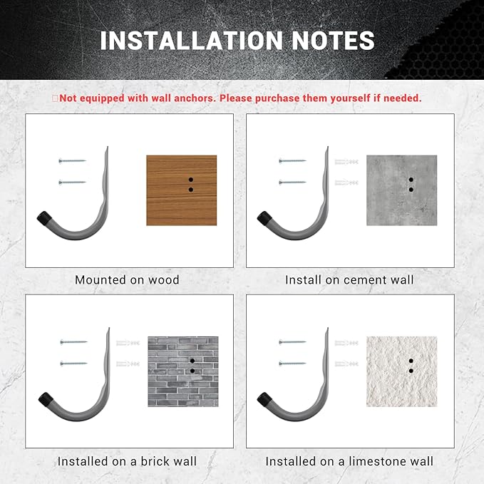 HOME MASTER HARDWARE 12 Pack 4-Inch Heavy Duty Garage Storage Wall Hooks - Image 5