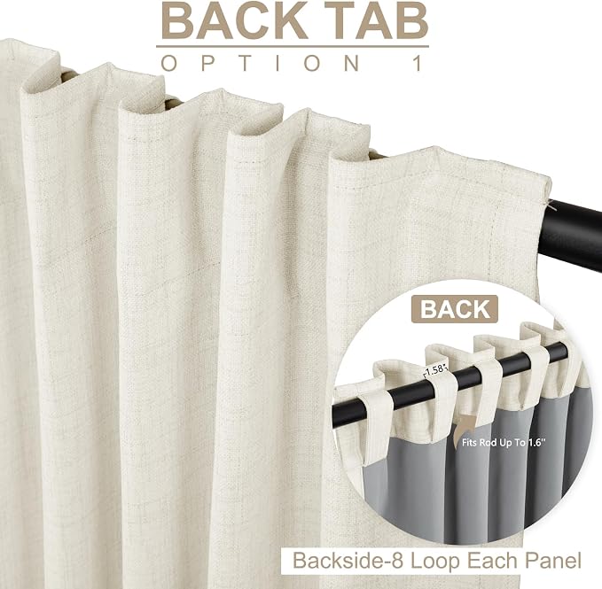 100% Blackout Shield Linen Blackout Curtains - Image 3