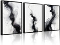 Black White Abstract Wall Art Decor Gray Modern Wall Art Minimalist Canvas by Unknown