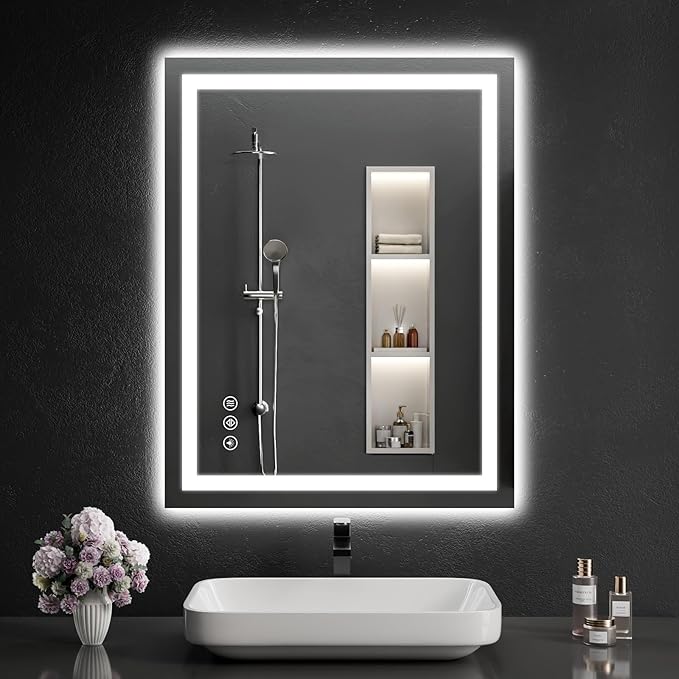 LED Bathroom Mirrors 28"x32" Bathroom Mirror by WISSMILESHOME