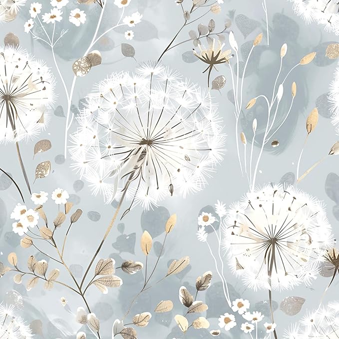 Nukofal Floral Wallpaper Peel and Stick Dandelion Wallpaper Floral Contact by Nukofal