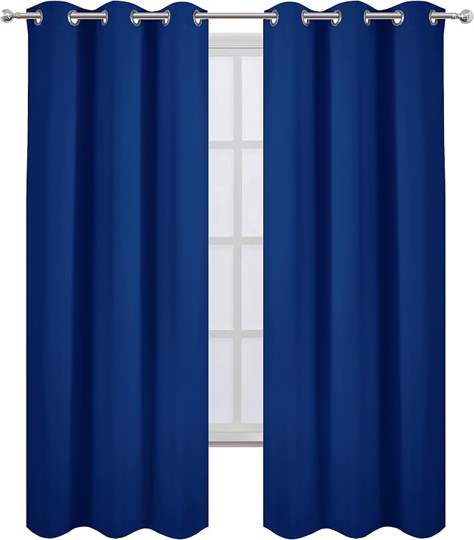 LEMOMO Blackout Curtains 38 x 84 inch/Royal Blue Curtains Set of 2 - Image 2