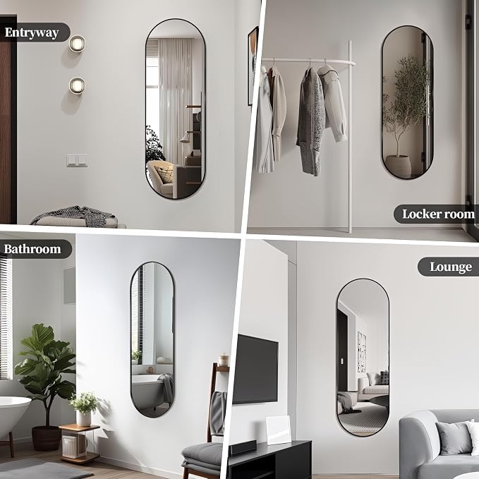 Oval Full Length Mirror, Ultra-Clear Explosion-Proof, Simple and Classic Deco - Image 7