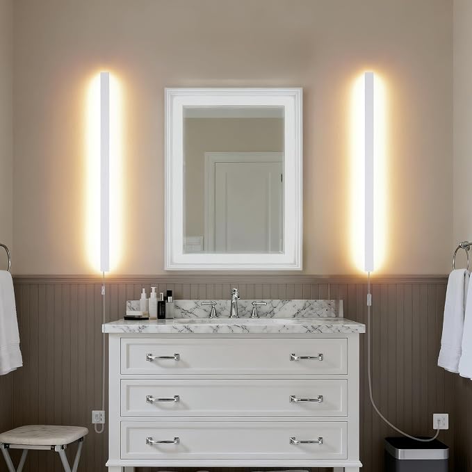 KELUOLY Modern Plug in Long Wall Sconce, 39.3" White Matte LED Wall Lights - Image 9