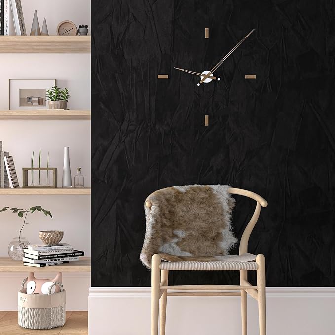 30" x 160" Large Size Self Adhesive Felt Fabric Wallpaper Black Velvet - Image 8