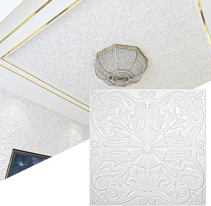Art3d Drop Ceiling Tiles 24x24in., Wainscoting Panels Glue Up 2ft x 2ft - Image 2