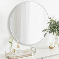 CULER Round White Bathroom 30 Inch Mirror, Circle Wall Modern Mirror by Culer