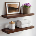Homeforia Walnut 20 inch Floating Shelf, High End Solid Real Wood 20inch by Homeforia