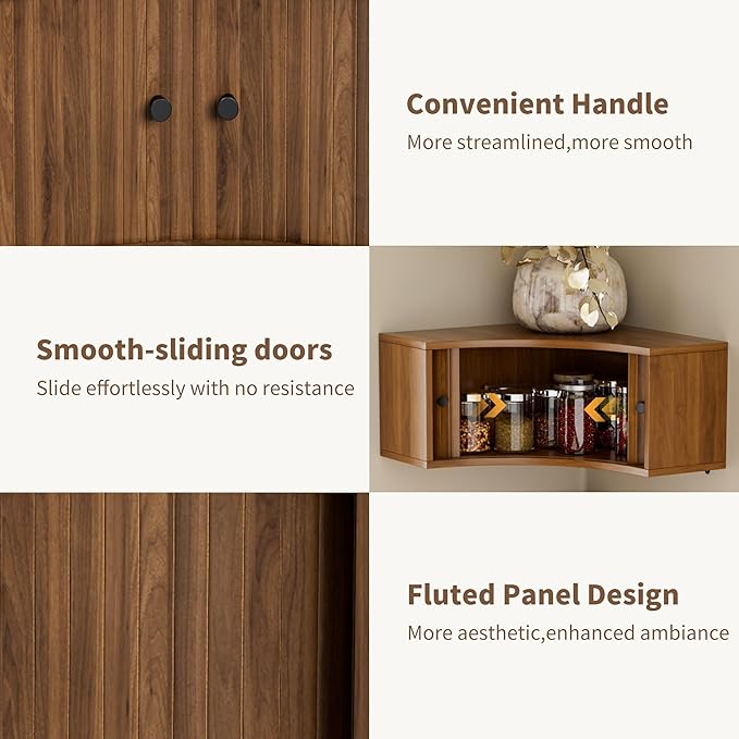 Corner Shelves Wall Cabinet Set of 3, Floating Corner Shelf Organizer - Image 5