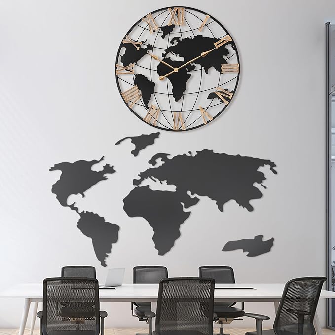 36 Inch Extra Giant Oversized Black Metal Wall Clock, Large Modern Decorative - Image 7