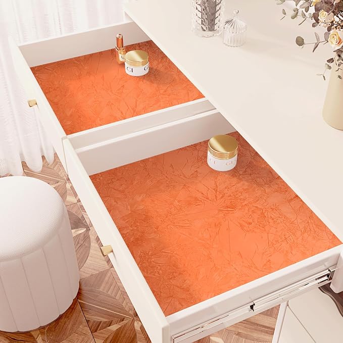 Wallercity Orange Crushed Felt Velvet Wallpaper Peel and Stick Creative Orange - Image 3