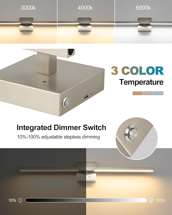 Rayogale Rechargeable Battery Operated Wall Sconce Set of Two, 24 Inch - Image 3