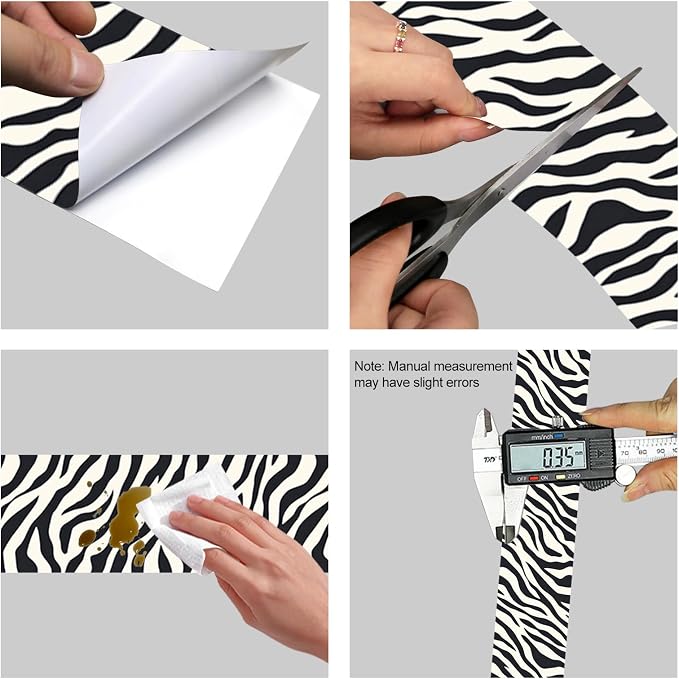 HOMETITUTE Wallpaper Border Peel and Stick Zebra Stripe Texture Decorative Wall - Image 8