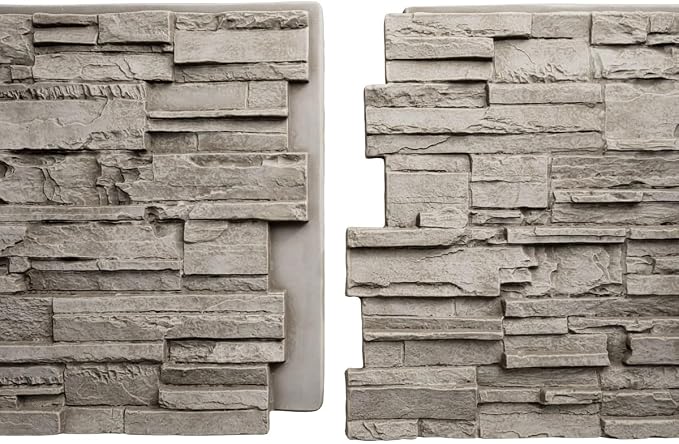 EverStone Cascade Faux Stone Panel, 48 5/8"W x 24 3/4"H x 1 1/4"D, Desert Sand - Image 10