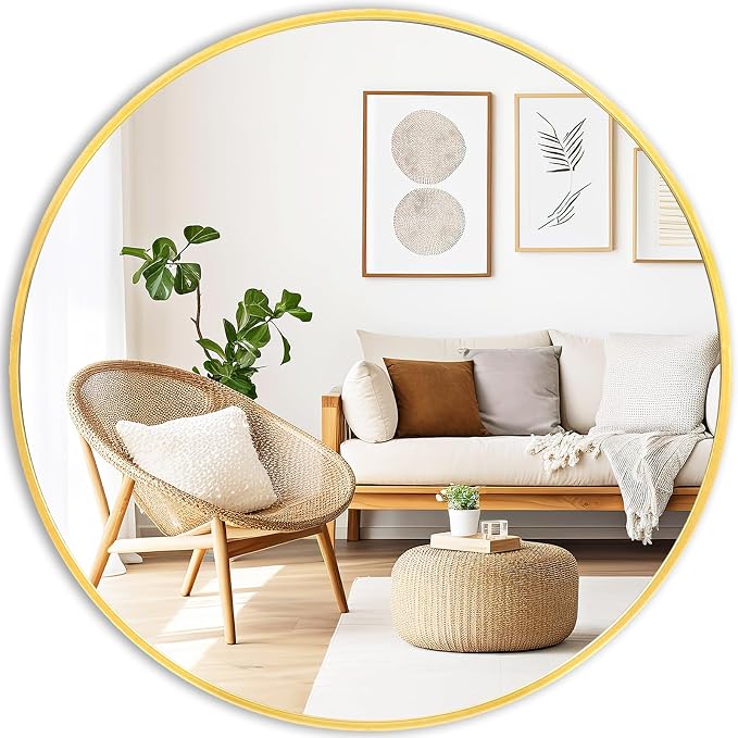 Fabuday Round Gold Mirror for Wall by Fabuday