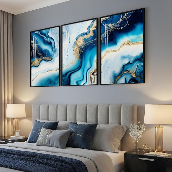 Large Framed Modern Elegant Abstract Wall Art - Image 4