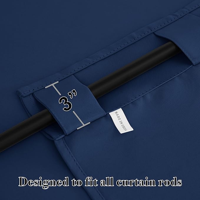 RYB HOME Blackout Curtains for Living Room, Back Tab & Rod Pocket Top - Image 4