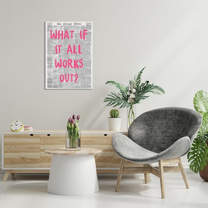 Liyark Retro Trendy Newspaper Canvas Wall Art 'What If All Works Out' Poster - Image 4