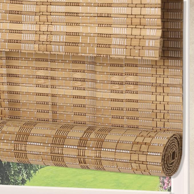 Letau No Drill No Tools Cordless Wood Window Shades Blinds, Bamboo Light - Image 2